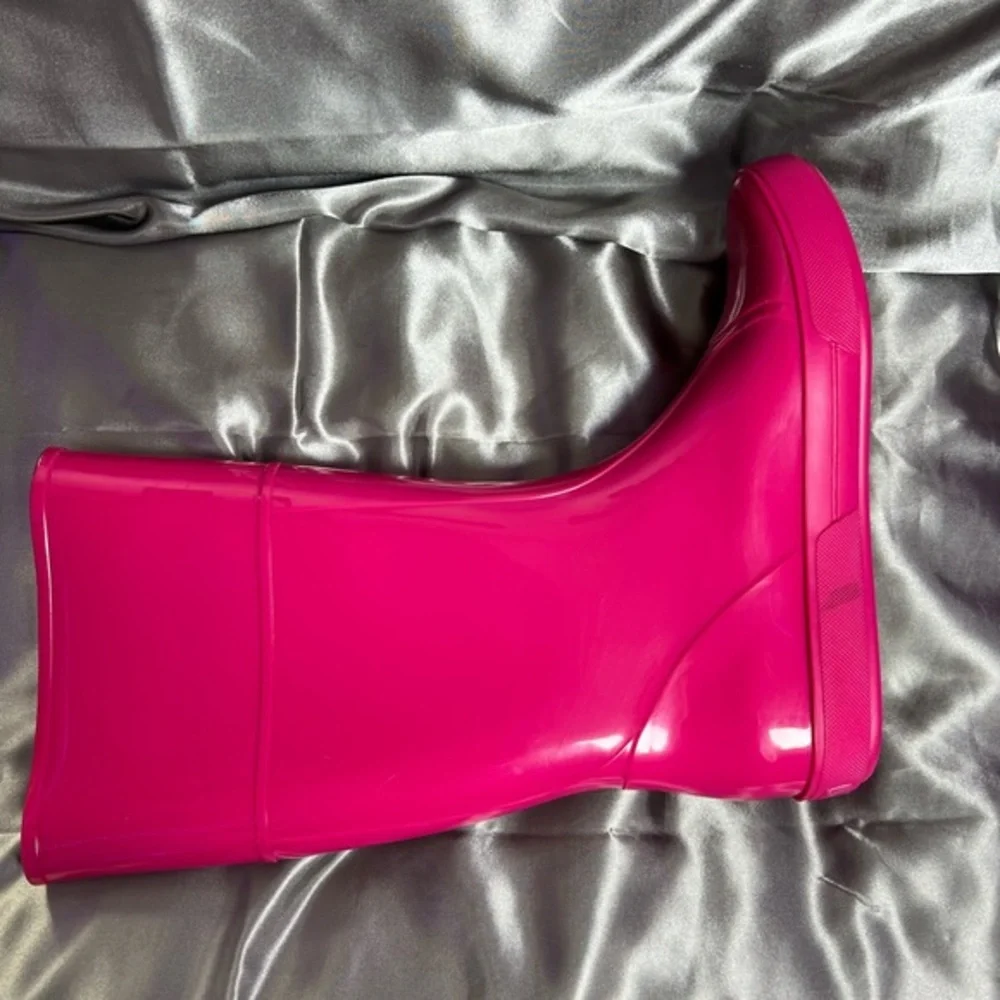 Furla Tall Rain Boots Women’s‎ Size 10.5 Pink Rubber Waterproof Gardening Preppy